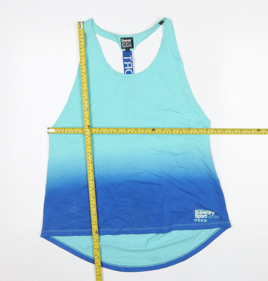 Superdry Women Blue XL Racerback Tank Top Sports Activewear