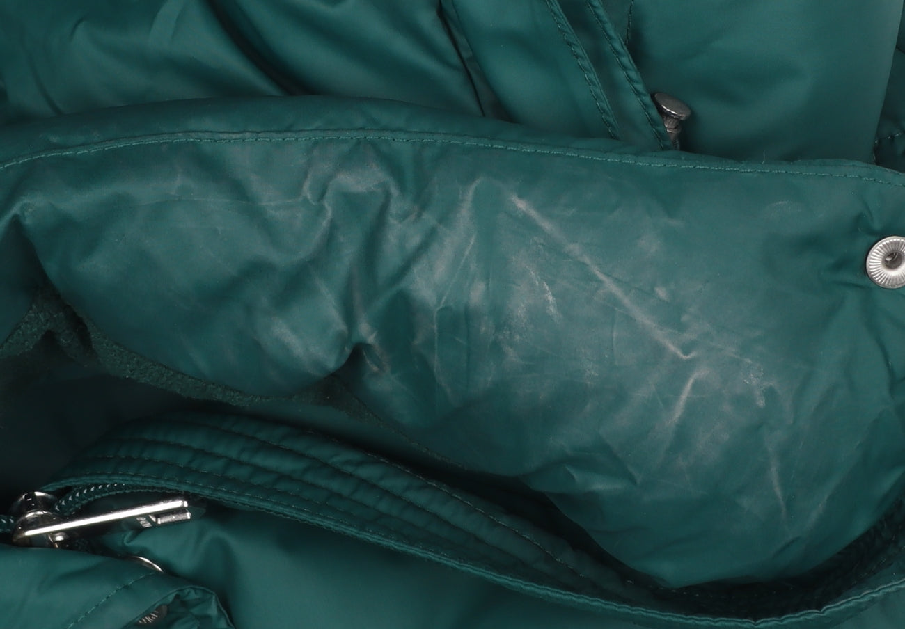 Tommy Hilfiger Women’s Green Puffer Jacket S Hooded Mid-Length Winter Coat