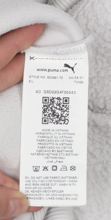 Additional view of Puma Women Grey Fleece Pullover Sweatshirt Medium Polyester