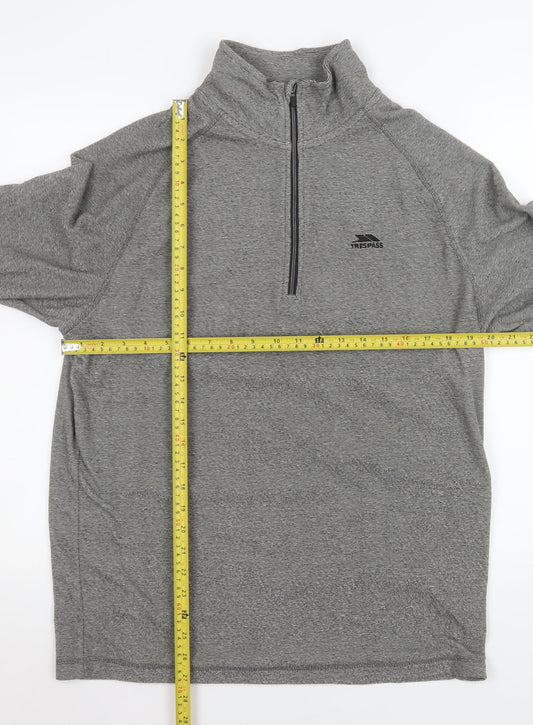 Trespass Men's Grey 1/2 Zip Pullover Sweatshirt L Outdoor Hiking Top