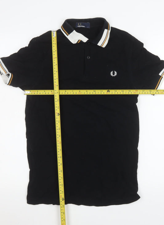 Fred Perry Men's Black Slim Fit Cotton Polo Shirt Size S