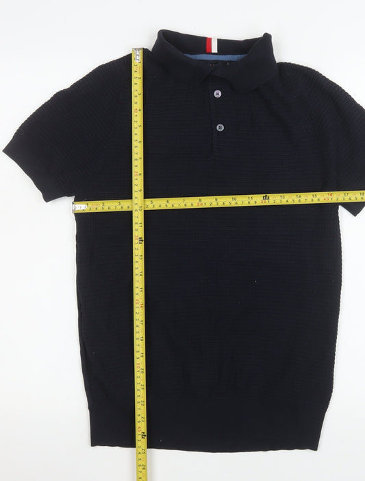 Tommy Hilfiger Men's Black Cotton Short Sleeve Polo Shirt Size S