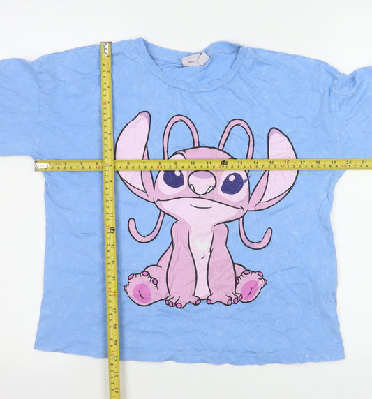 Primark Girls Blue Angel Lilo & Stitch Graphic Cotton T-Shirt 13-14 Years