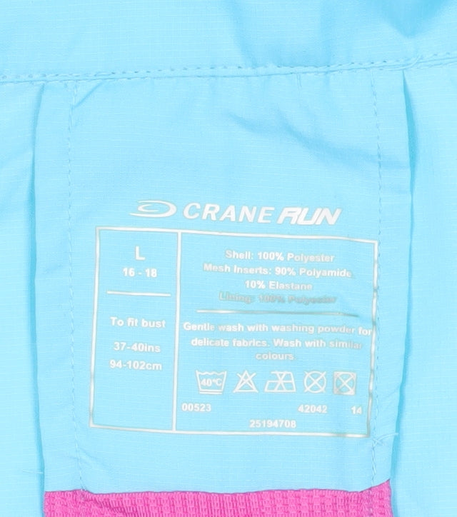 Crane Womens Blue Lightweight Windbreaker Jacket Size 16-18 Running
