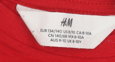 Additional view of H&M girls’ red grinch graphic t-shirt 8-10 years cotton crew neck