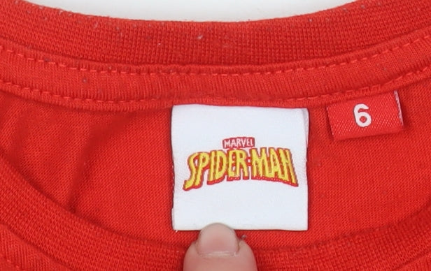 Marvel Boys Red Spider-Man Long Sleeve T-Shirt Age 6 Years