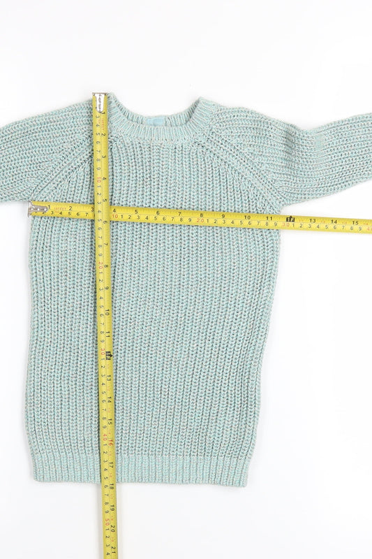Next Girls Blue Long Sleeve Crew Neck Cotton Knit Jumper 1½-2 Years