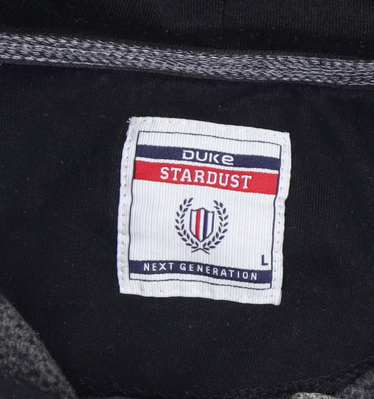 Duke Stardust Boys Grey & Black Pullover Hoodie Size L with Kangaroo Pocket