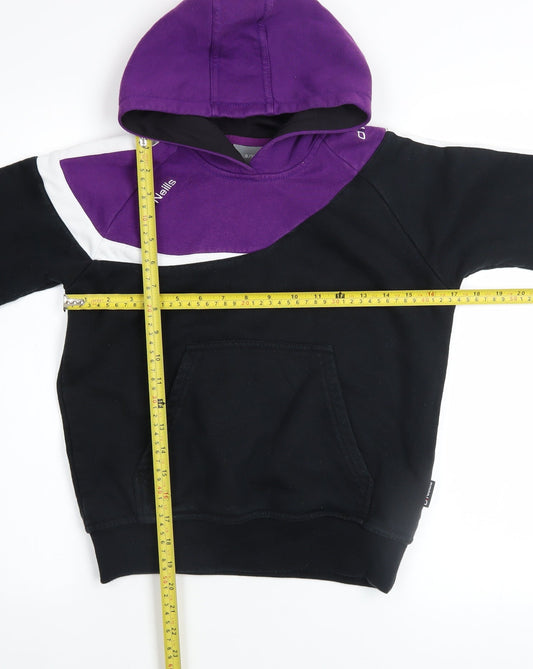 O'Neills Girls Black & Purple Colourblock Pullover Hoodie - 9-10 Years