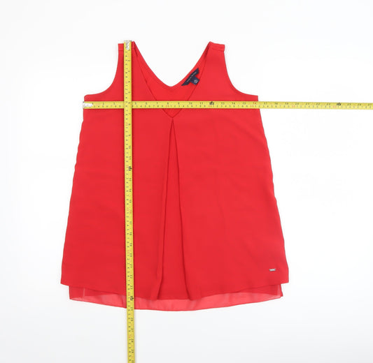 Tommy Hilfiger Women’s Red XS V-Neck Sleeveless Tank Top