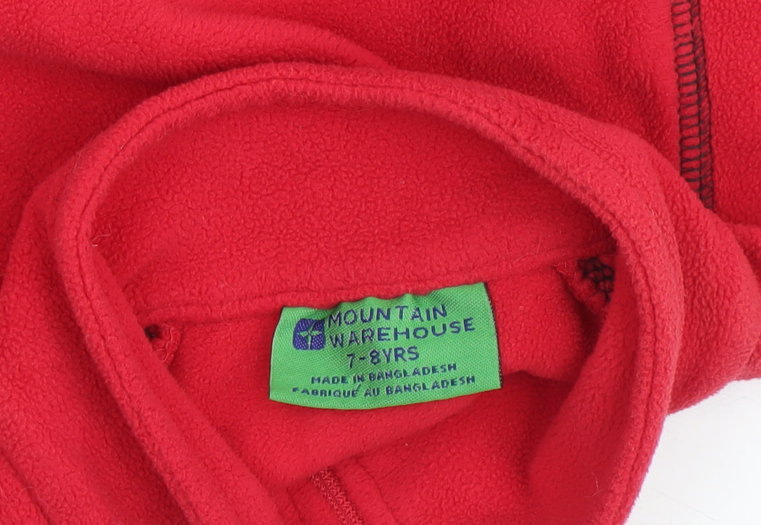 Mountain Warehouse Boys Red Fleece 1/4 Zip Pullover Sweatshirt 7-8 Years