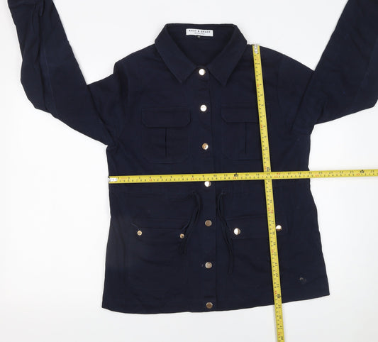 Kelly & Grace Women's Blue Button-Up Tunic Shirt Jacket M