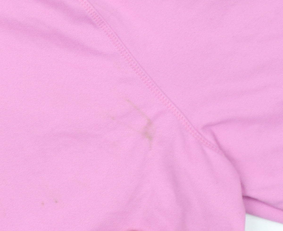 Additional view of Dunnes women’s pink 1/2 zip long sleeve pullover sweatshirt, size UK 12