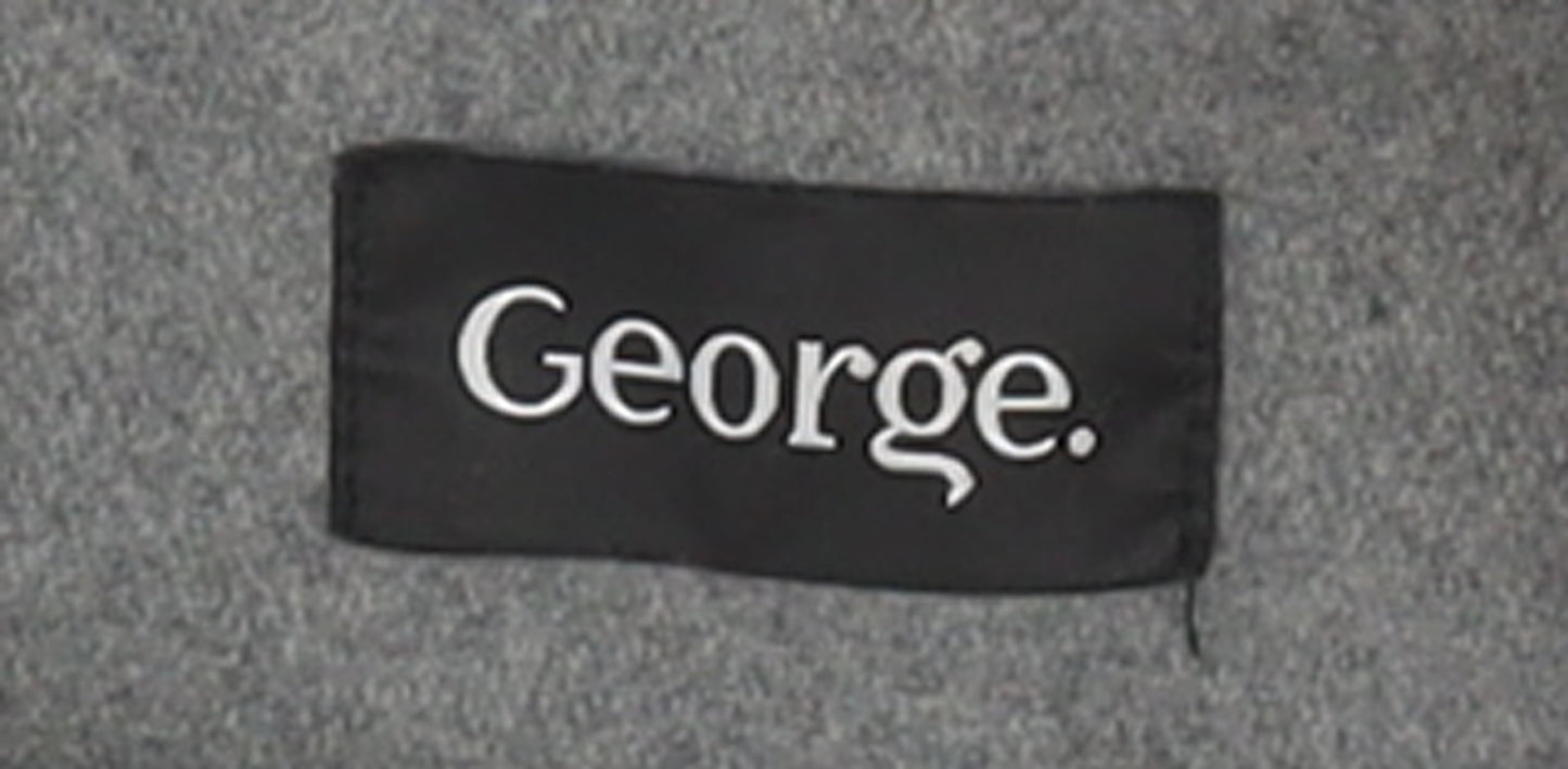 George Womens Grey Military Style Mid-Length Coat Size 16
