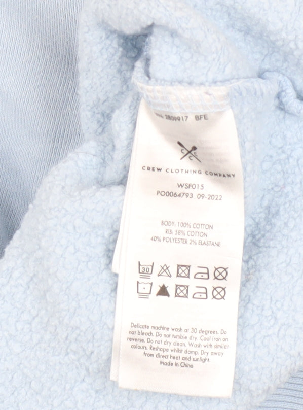 Crew Clothing Company Women Blue Henley Sweatshirt Size 6 Cotton