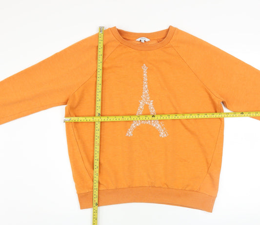 Next Women’s Orange Paris Eiffel Print Pullover Sweatshirt M
