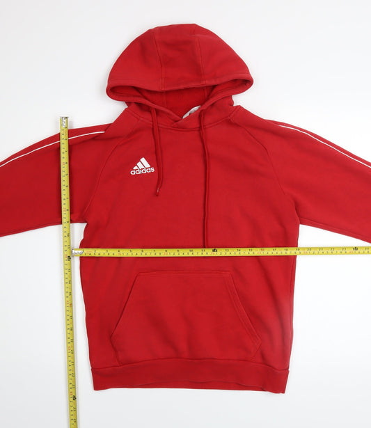 Adidas Men's Red Pullover Hoodie Small Regular Fit Fleece Sweatshirt