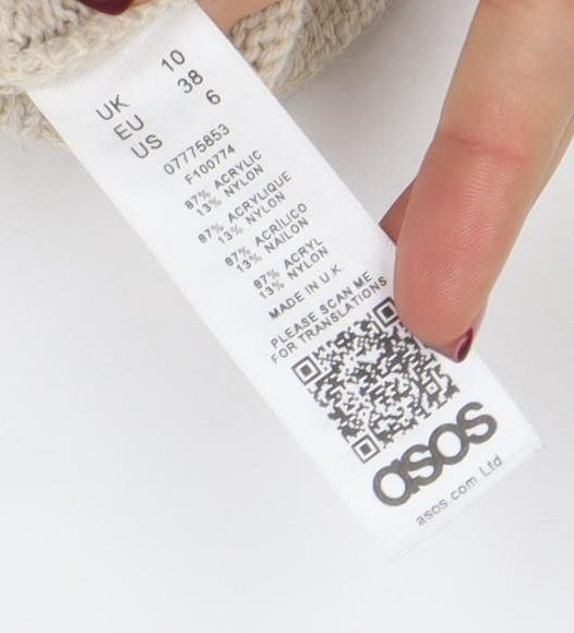 ASOS Womens Beige Knit Midi Skirt Set Size 10 Wool Blend