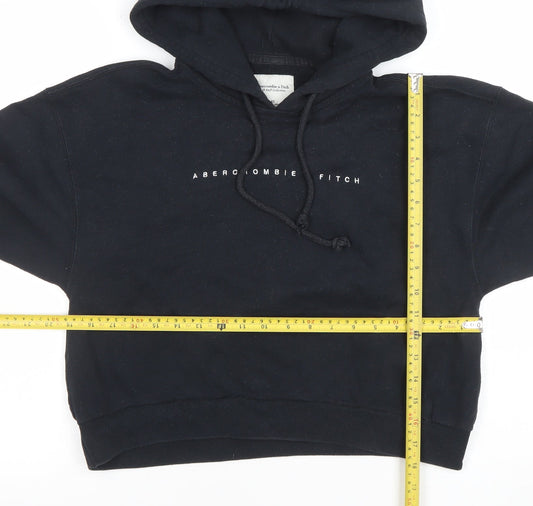 Abercrombie & Fitch Unisex Black XS Pullover Hoodie Logo Fleece
