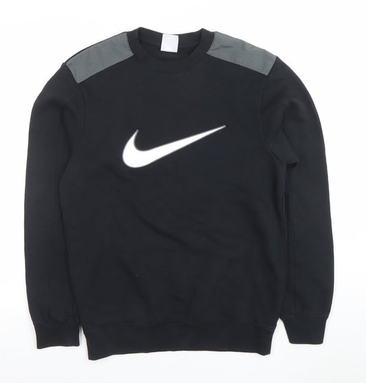 Nike Men's Black XS Crew Neck Pullover Sweatshirt with Logo