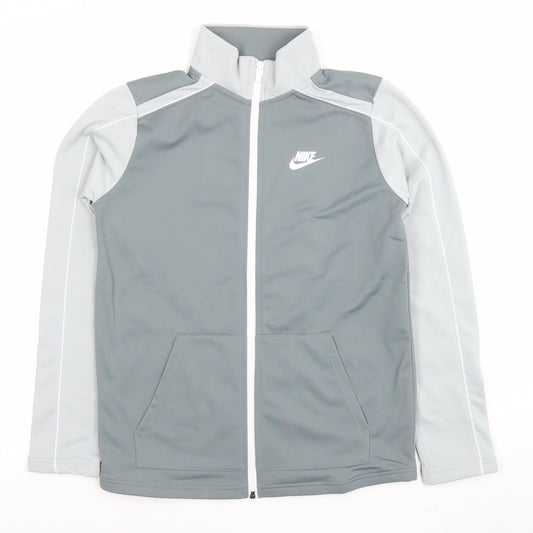 Nike Boys Grey Full Zip Hoodie Jacket XL 158-170cm Polyester Blend