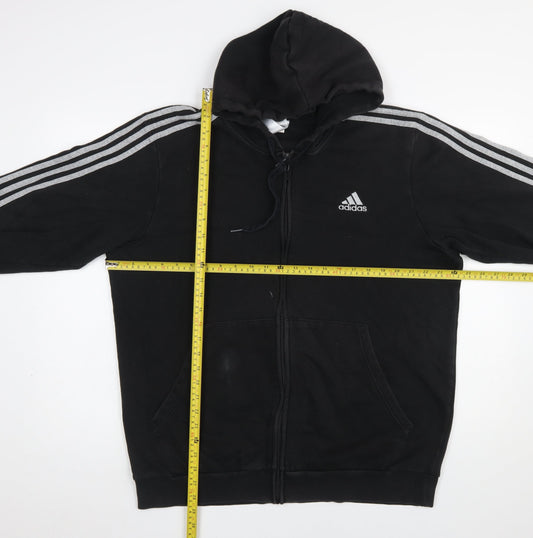 Adidas Womens Black XL Full Zip Hoodie Sweatshirt with Logo