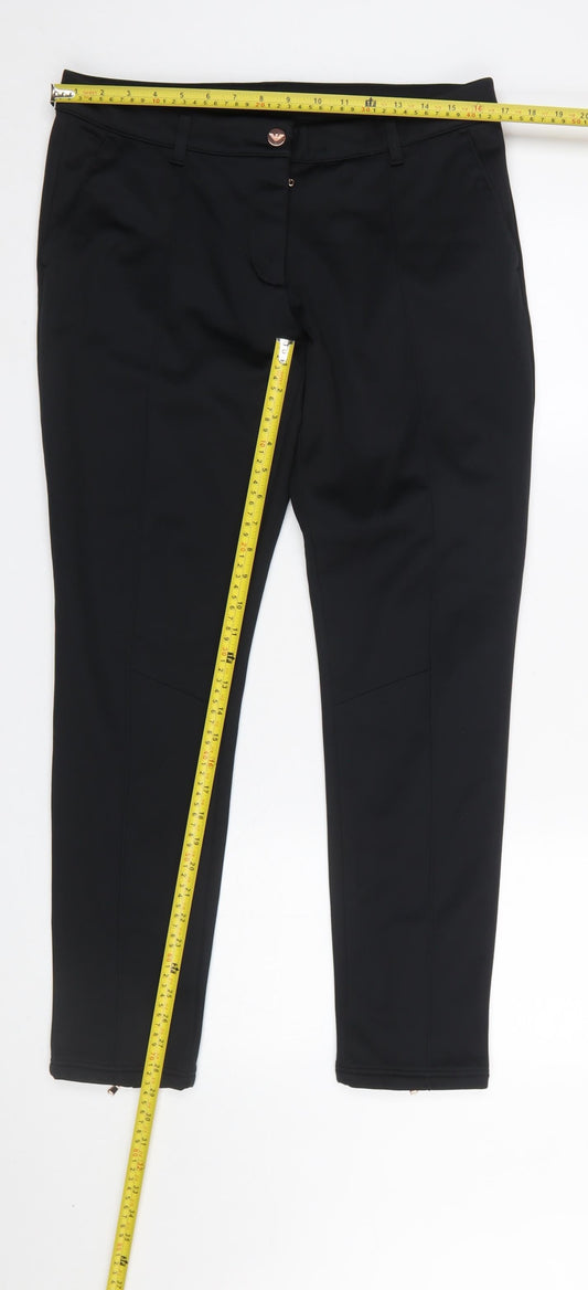 Emporio Armani EA7 Women's Black Slim Fit Zip Ankle Trousers L