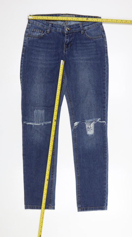 Denim Co Women's Blue Distressed Skinny Jeans Size 8 UK
