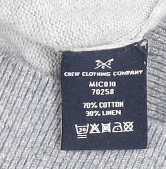 Additional view of Crew Clothing Men's Grey Cotton Linen Crew Neck Jumper, size S