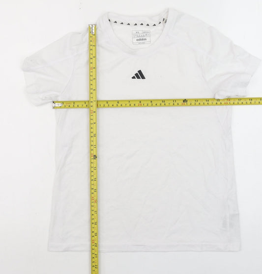 Adidas Womens White XS Regular Fit Sports T-Shirt
