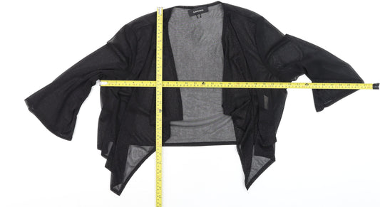 R&M Richards Women's Black Sheer Kimono Cardigan XL Elegant Lightweight Layer