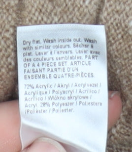 River Island Women Beige Pleated Knit Short Skirt S