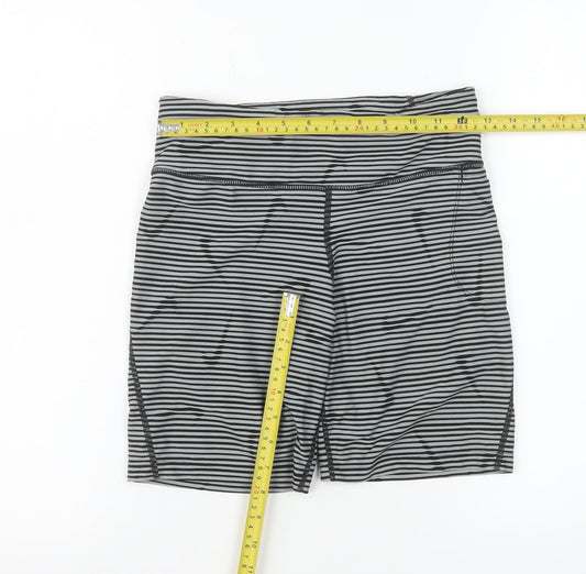 Nike Womens Black Grey Striped Dri-Fit Compression Shorts Size S