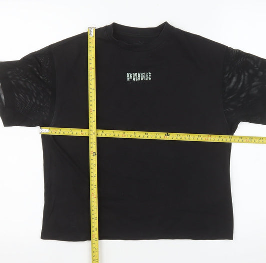Puma Women's Black Short Sleeve Crew Neck Cotton T-Shirt S
