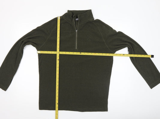 Trespass Men's Green 1/4 Zip Fleece Sweatshirt Medium Outdoor