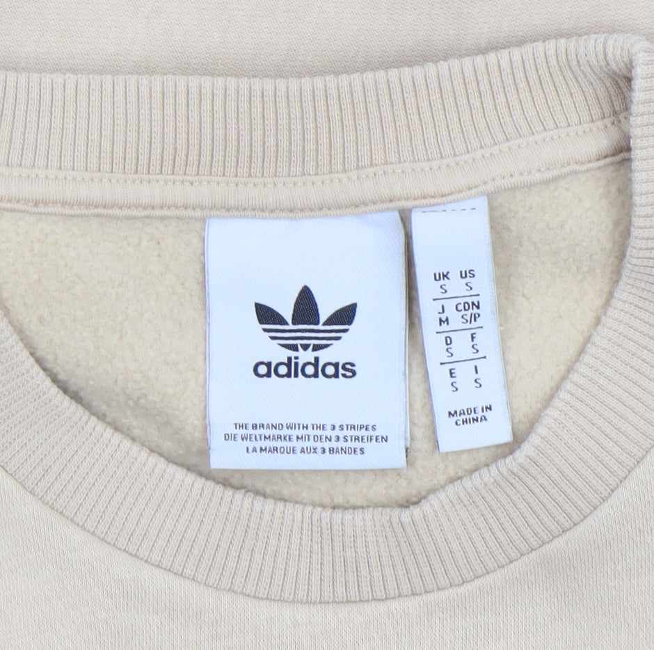 Adidas Men's Beige Logo Pullover Sweatshirt Size S