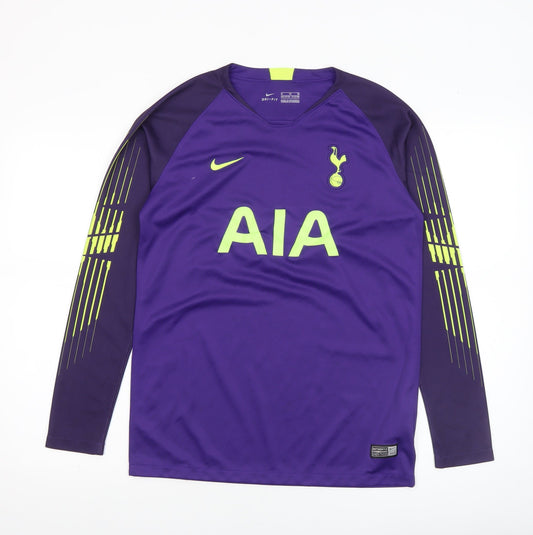 Nike Boys Purple Football Dri-Fit Long Sleeve Jersey Top 13-15 Years