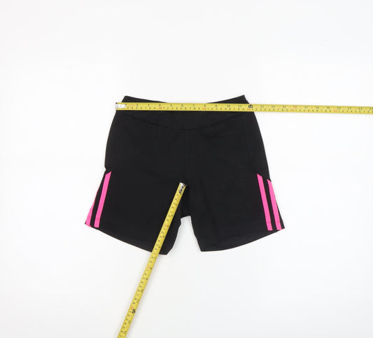 Adidas Womens Black XS Climalite Athletic Shorts with Pink Stripes