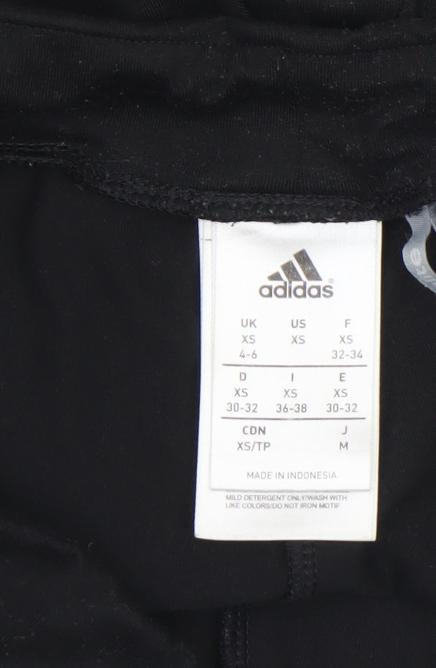 Adidas Womens Black XS Climalite Athletic Shorts with Pink Stripes