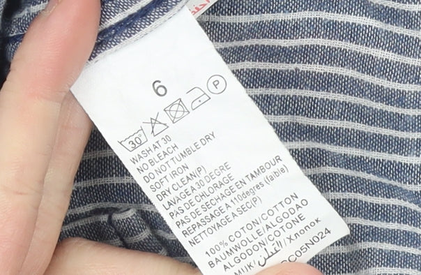 Levi's Boys Blue Check Long Sleeve Button-Up Shirt Size 6 Cotton