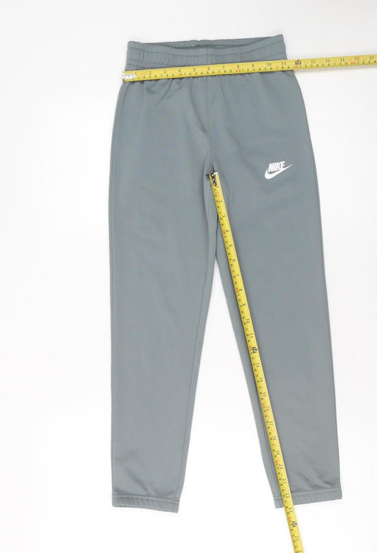 Nike Boys Grey Jogger Trousers Size S 128-137cm Polyester Activewear