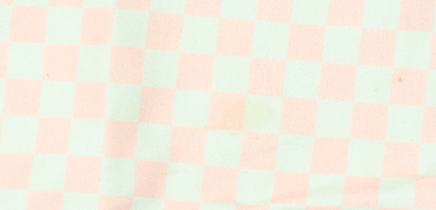 Ragged Jeans Women Pink Check Straight High Waist Cotton Denim 26