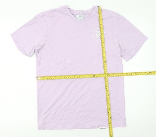 Carpe Omnia Womens Lilac Crew Neck Basic T-Shirt Size S 100% Cotton