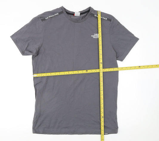 The North Face Men's Grey Cotton Crew Neck Short Sleeve T-Shirt M