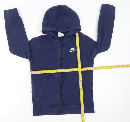 Nike Boys Blue Full Zip Hoodie 12 Years Fleece Hooded Sweatshirt