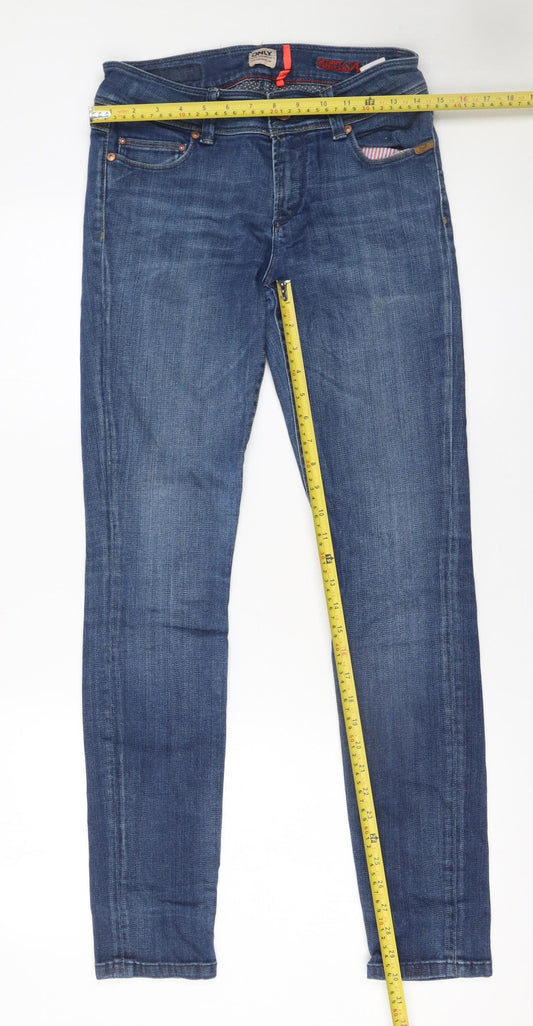ONLY Women’s Blue Skinny Regular Mid Rise Jeans Size 12