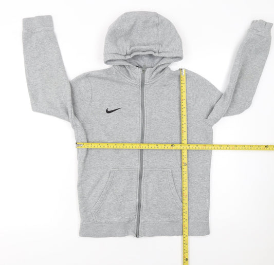 Nike Boys Grey Full Zip Hoodie L - Casual Fleece Sportswear