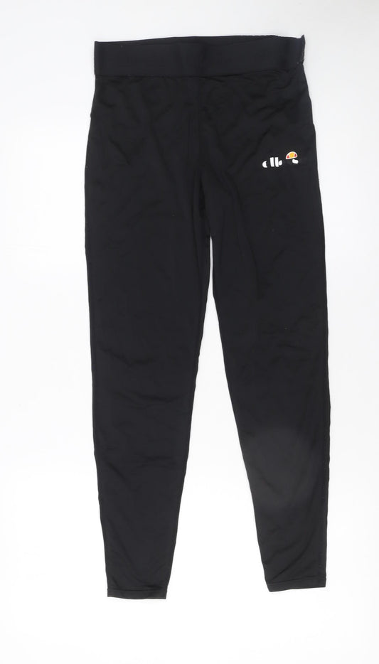 Ellesse Womens Black Leggings Size 12 Slim Fit Activewear Trousers