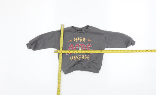 AC/DC Unisex Baby Grey Pullover Jumper 6-9 Months Rock Band Sweatshirt