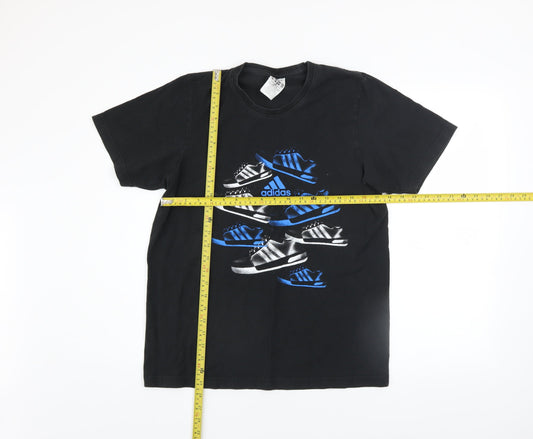 Adidas Men's Black Graphic Print Short Sleeve T-Shirt Size S